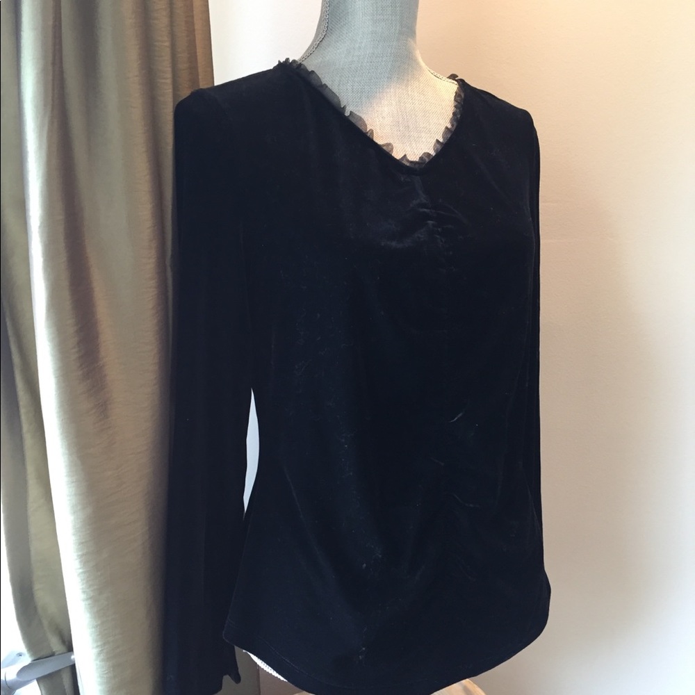 Black velour type top